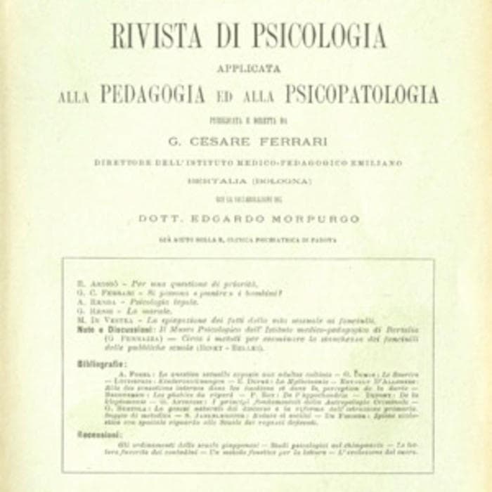 La "Rivista di psicologia" nelle carte del fondatore Giulio Cesare Ferrari