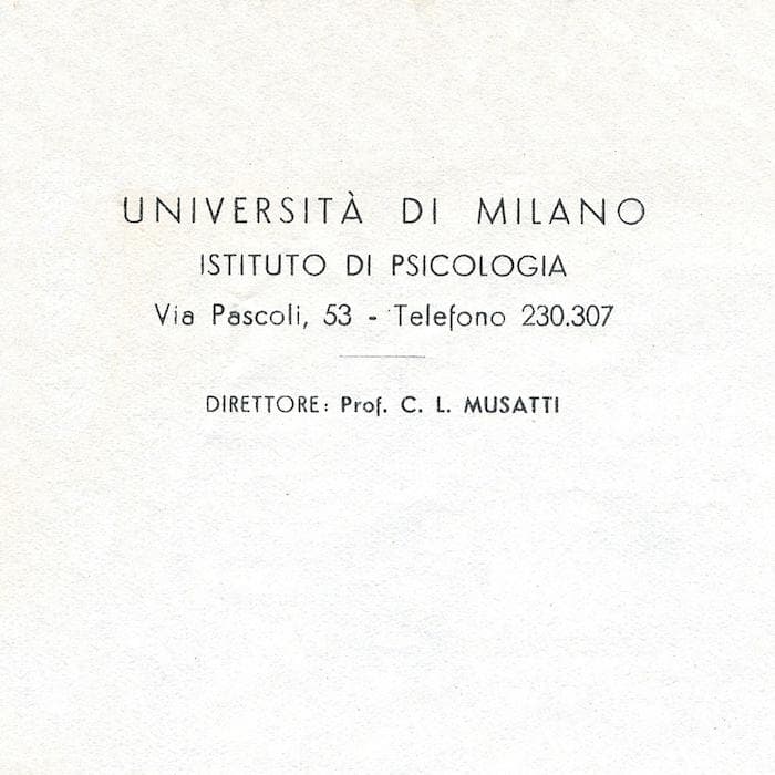 Istituto di psicologia dell'Università di Milano presso la Facoltà di filosofia
