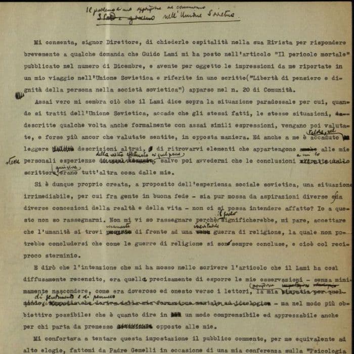 Musatti: un socialista in Unione Sovietica