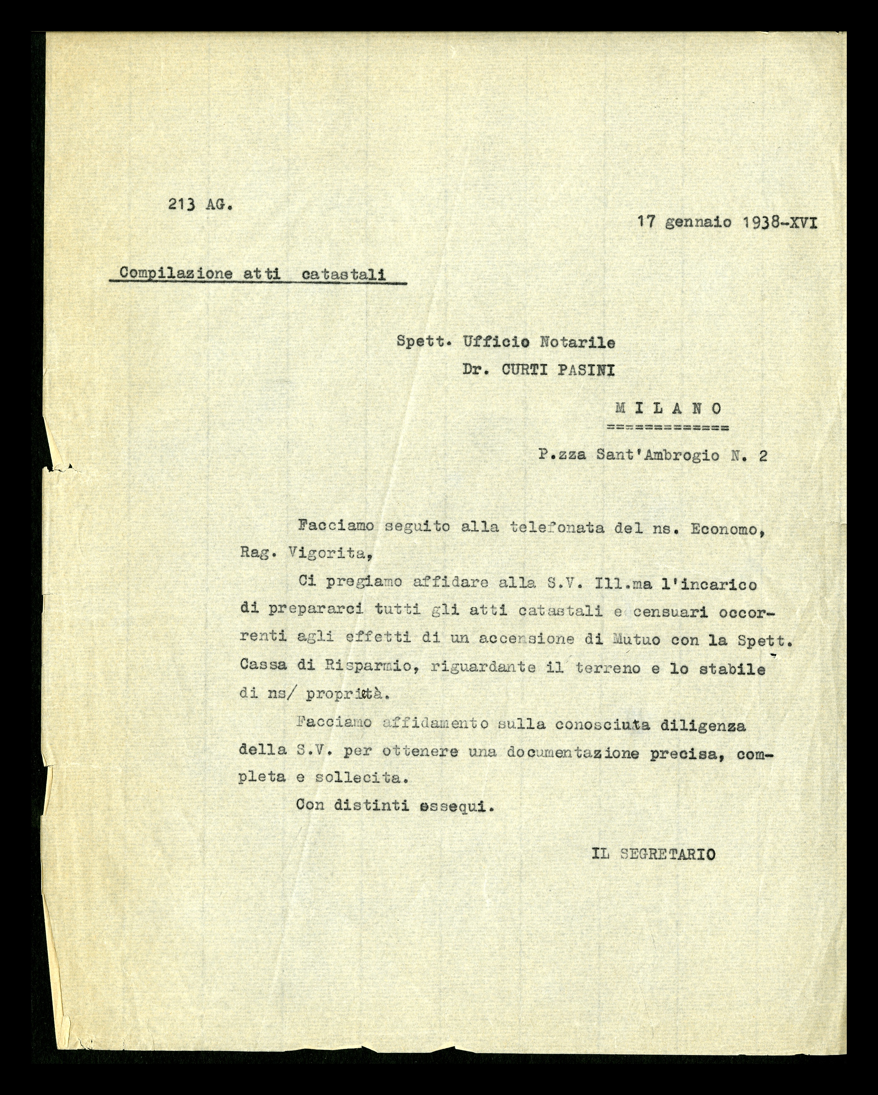 Mutuo Cassa di risparmio” – Aspi – Archivio storico della ...