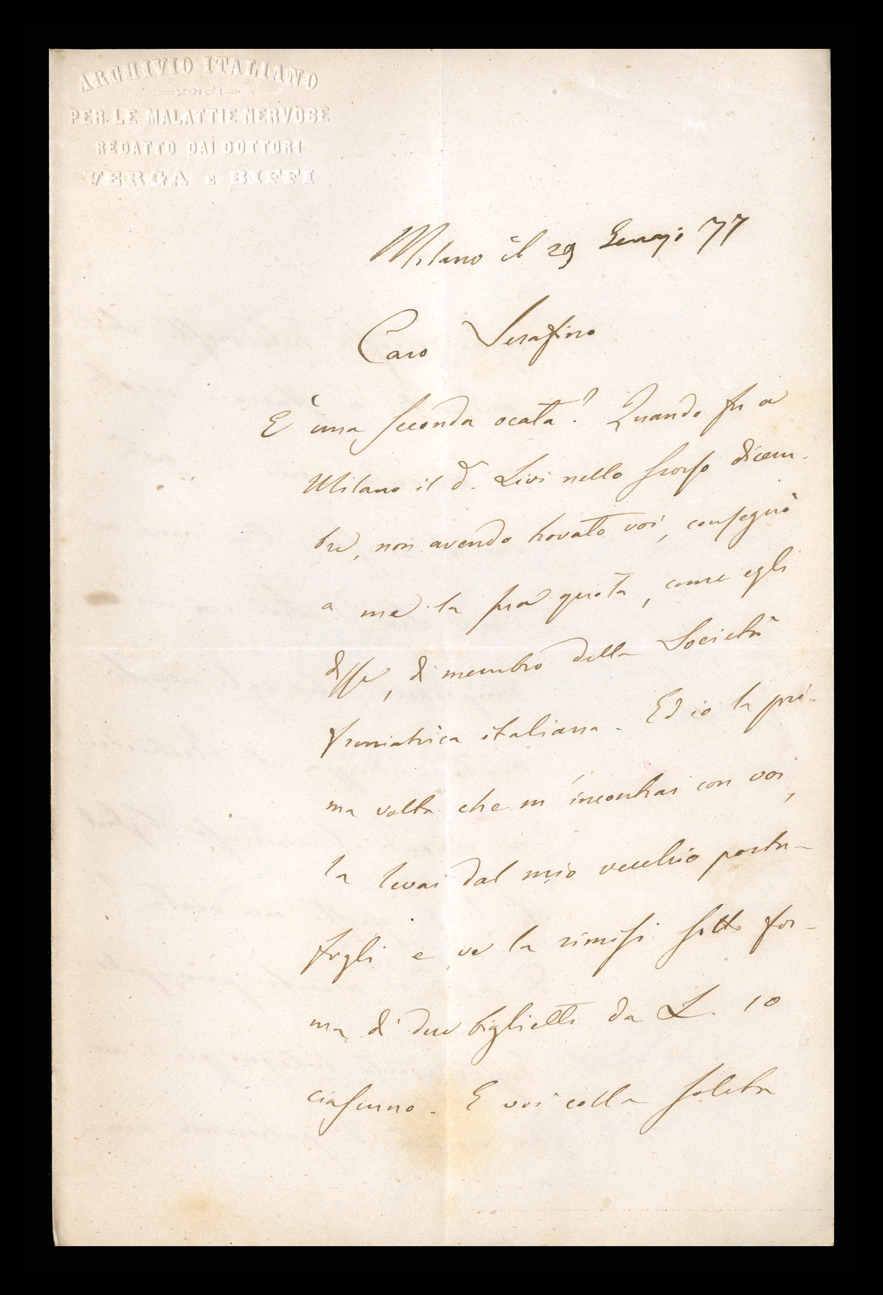 Verga Andrea. Lettere dal 1877 al 1880 – Aspi – Archivio ...