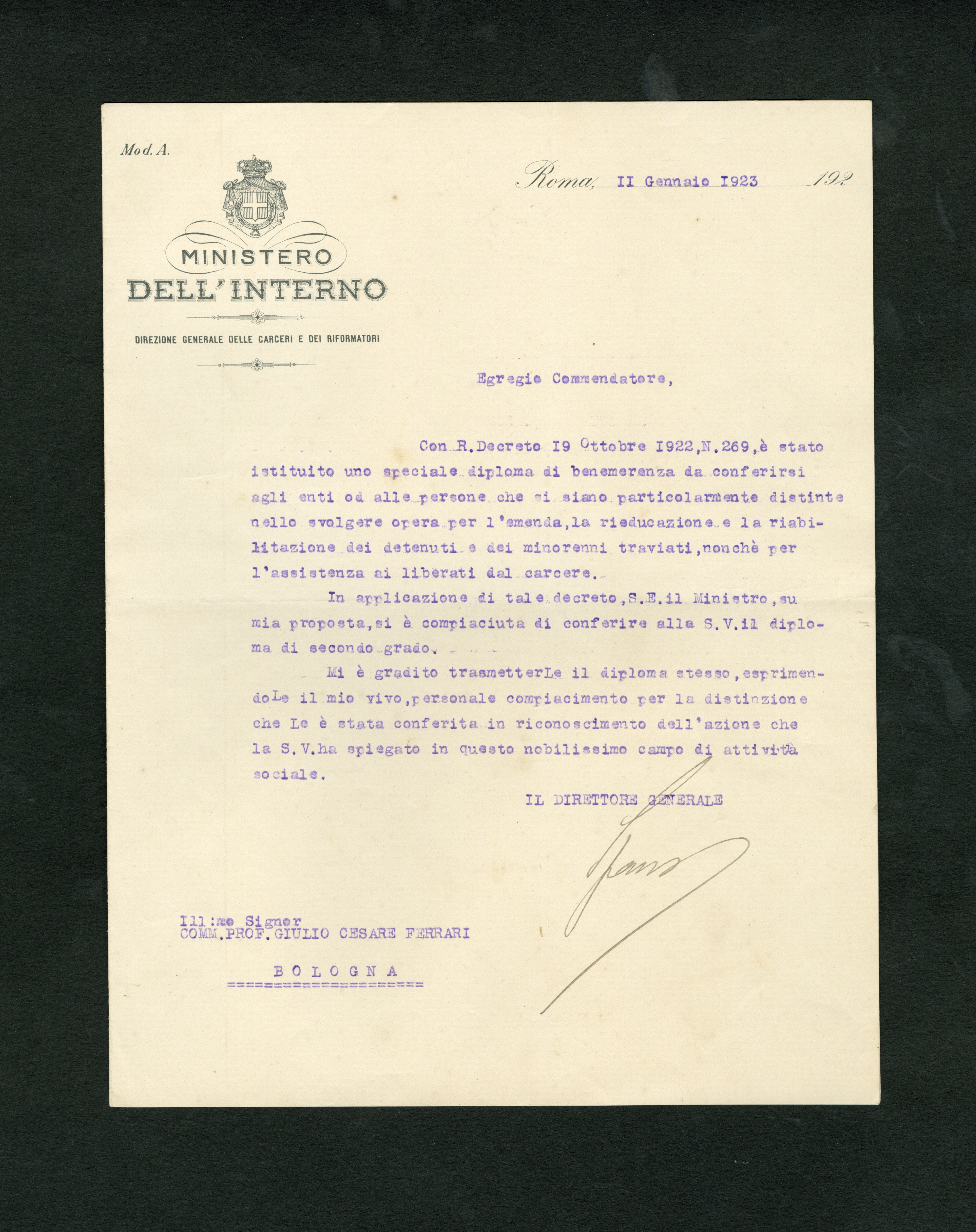 Encomi, onorificenze, attestati di merito – Aspi – Archivio ...