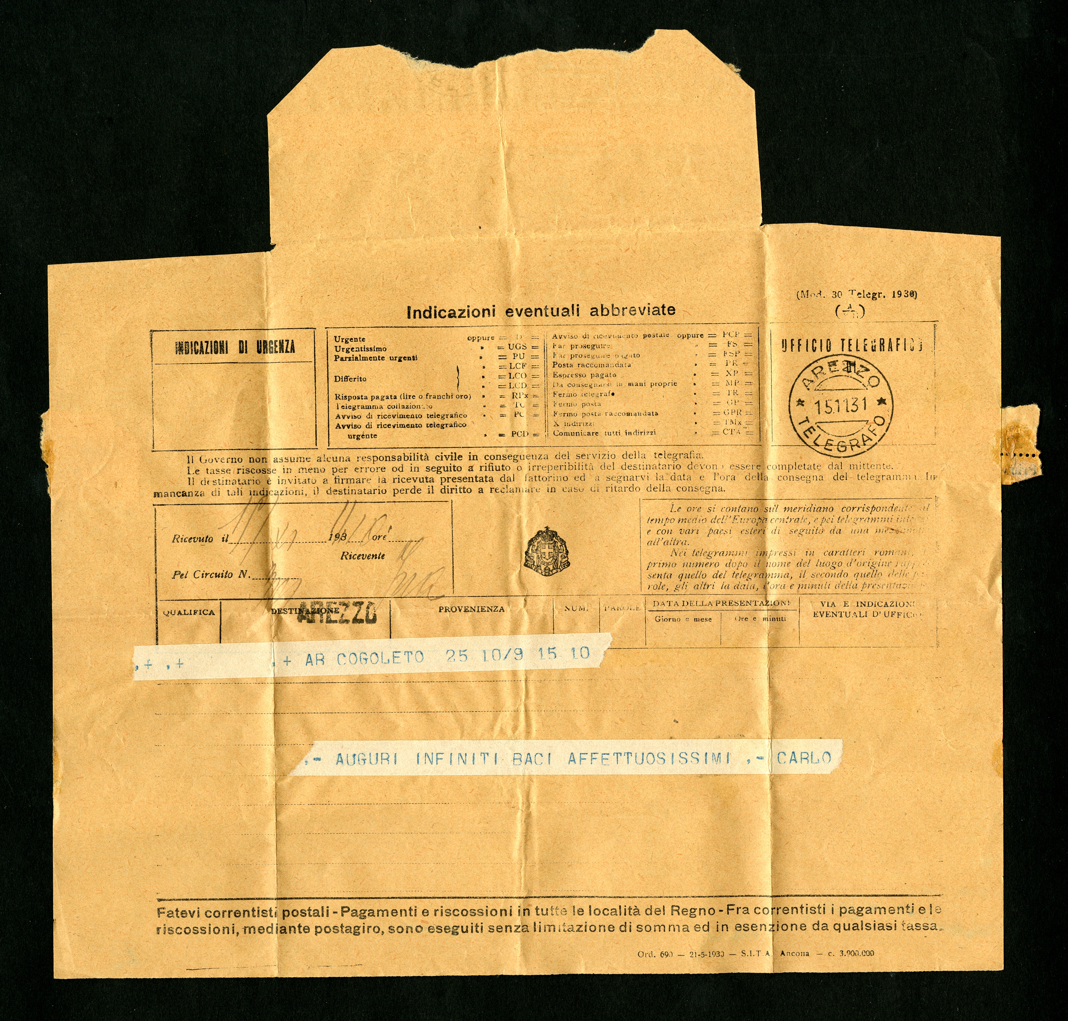 Pieraccini Carlo. 1930-1931 – Aspi – Archivio storico della ...