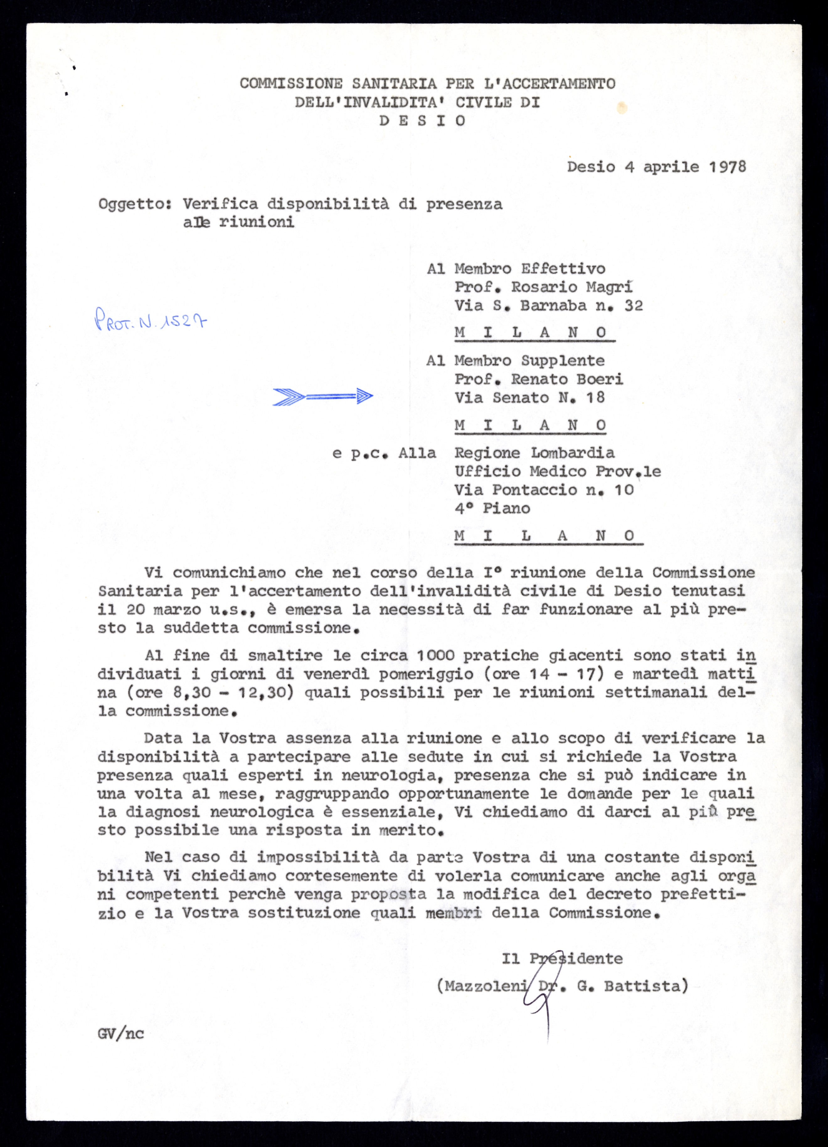 Rinuncia a membro supplente della Commissione sanitaria per l ...