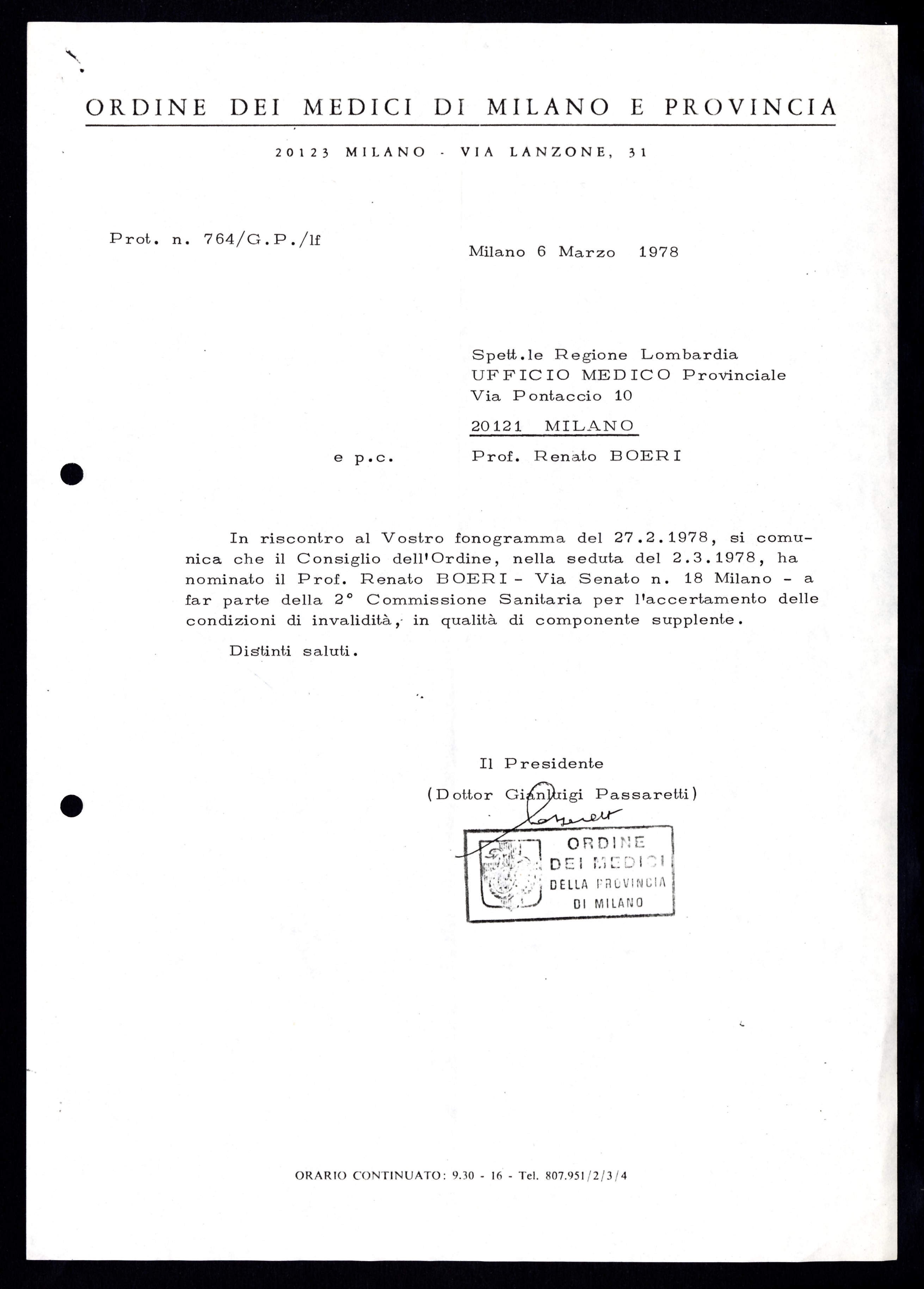 Rinuncia a membro supplente della Commissione sanitaria per l ...