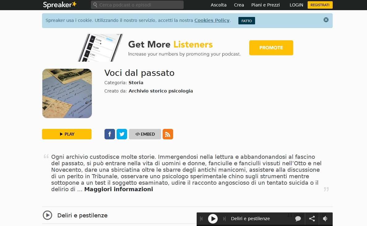 Canale podcast “Voci dal passato”