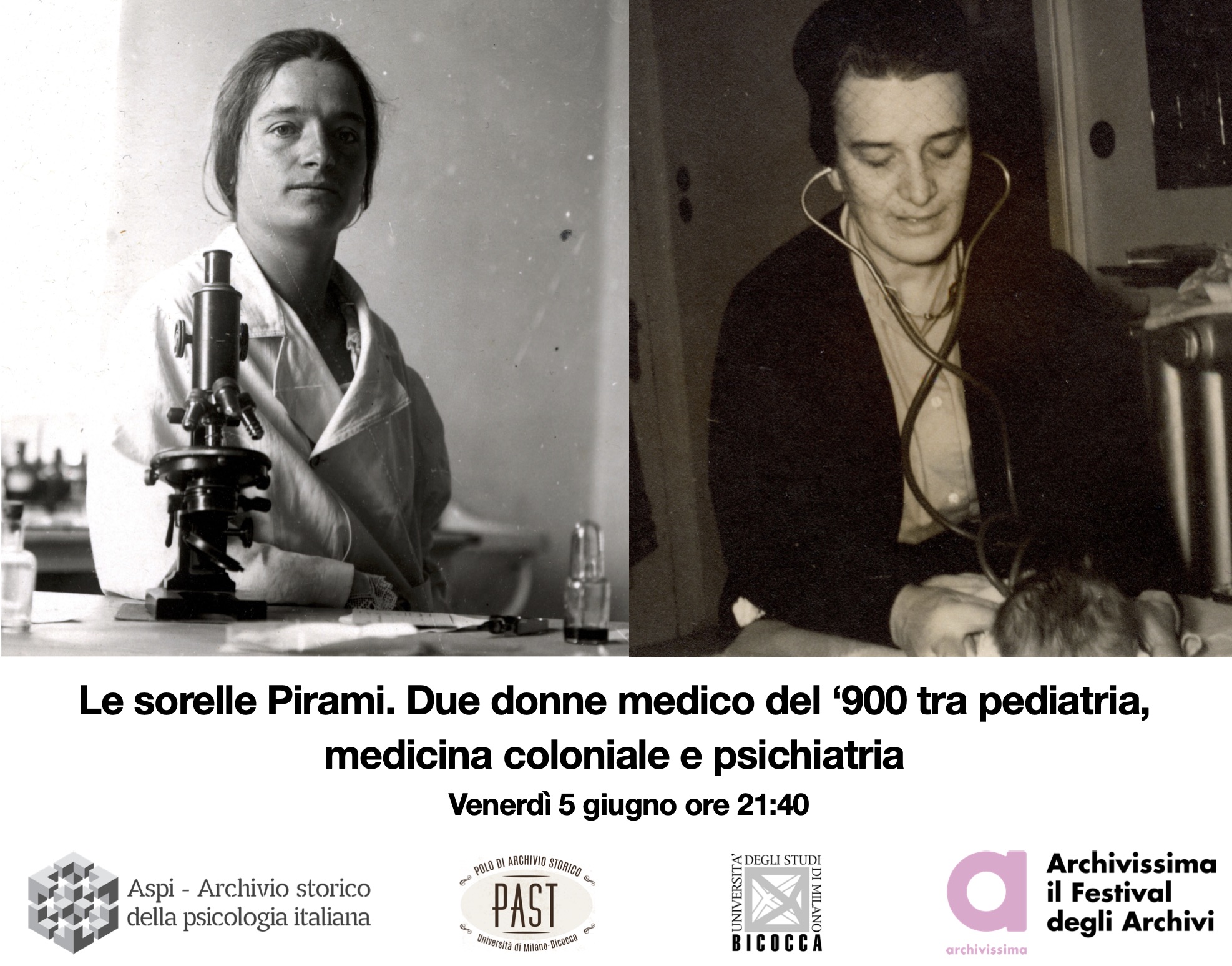 Archivissima – “Le sorelle Pirami. Due donne medico del ‘900 tra pediatria, medicina coloniale e psichiatria”